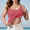 peime Same Day delivery Items Prime Clothes Built in Bra Tank Tops for Women Cotton Padding Adjustable Spaghetti Strap Camisole Plus Size 2024 Summer Tops Watermelon Red amaon view 2