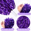 2 Pcs Cheerleading Pom Poms with Handle for Girl Team Spirit Sports Games Dance Outfit (Purple Glitter) view 4