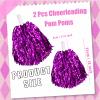 2 Pcs Cheerleading Pom Poms with Handle for Girl Team Spirit Sports Games Dance Outfit (Hot Pink Glitter) view 2