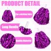 2 Pcs Cheerleading Pom Poms with Handle for Girl Team Spirit Sports Games Dance Outfit (Hot Pink Glitter) view 3