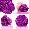 2 Pcs Cheerleading Pom Poms with Handle for Girl Team Spirit Sports Games Dance Outfit (Hot Pink Glitter) view 4