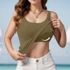 Amaon Orders Placed by me Recently Prime+Sale+and+Deals+Today Built in Bra Tank Tops for Women Cotton Padding Adjustable Spaghetti Strap Camisole Plus Size 2024 Summer Tops Arm Green view 4