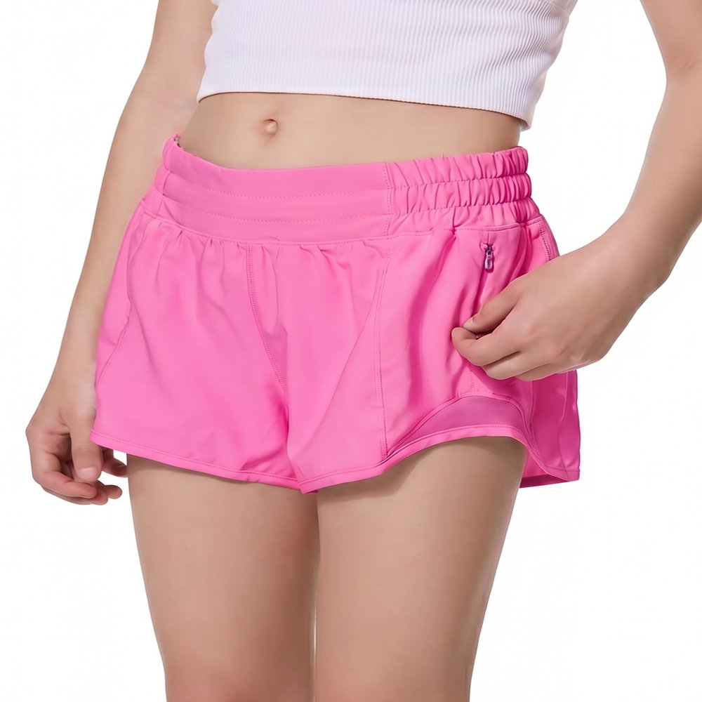 HXUNJW Girls Athletic Shorts Lightweight Running Shorts for Teen Girls Kids Liner with Zip Pocket and Elastic(04-Hot Pink/S)