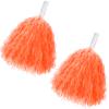 2 Pcs Cheerleading Pom Poms with Handle for Girl Team Spirit Sports Games Dance Outfit (Orange Matte) view 1