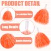 2 Pcs Cheerleading Pom Poms with Handle for Girl Team Spirit Sports Games Dance Outfit (Orange Matte) view 4