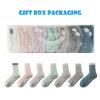 Bulinlulu Fuzzy Socks With Grips for Women,7 Pairs Non Slip Hospital Sleep Warm Fluffy Non-Skid Thick Slipper Socks with Grippers(Dark Grey/White/Blue) view 2