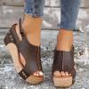 Wedges For Women Black Womens Espadrilles Sandals Flats,Women's Platform Sandals Espadrille Wedge Summer Ankle Strap Studded Open Toe Sandal view 3