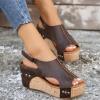Wedges For Women Black Womens Espadrilles Sandals Flats,Women's Platform Sandals Espadrille Wedge Summer Ankle Strap Studded Open Toe Sandal view 4