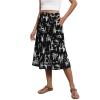 Boho Skirts for Women Summer Casual Flowy Floral Midi Skirts with Pockets Lightweight Loose Comfy Y2k Skirts Drawstring High Waisted A-Line Skirts Work Skirts for Women Office Hawaiian Skirts view 1