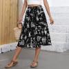 Boho Skirts for Women Summer Casual Flowy Floral Midi Skirts with Pockets Lightweight Loose Comfy Y2k Skirts Drawstring High Waisted A-Line Skirts Work Skirts for Women Office Hawaiian Skirts view 2