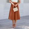 Boho Women's Trendy Summer Flowy High Waist Midi Skirts with Pockets - Lightweight, Loose, Y2k Beach A-Line Drawstring High Waisted Skirts for Work & Office - Bohemian view 2