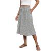 Boho Women's Summer Casual Floral Midi Skirts with Pockets - Lightweight, Loose, High Waisted, A-Line, Wrap, Hawaiian