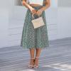 Boho Women's Summer Floral Midi Skirts with Pockets - Lightweight, Loose, High Waisted A-Line Skirts for Work & Beach view 2