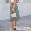 Boho Women's Summer Floral Midi Skirts with Pockets - Lightweight, Loose, High Waisted A-Line Skirts for Work & Beach view 4