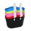 Antss Kid's Bike Basket Bike Bag Kids Front Bike Basket Bicycle Handlebar Basket for Boy Girl Saddlebag Plastic Bike Accessories,Yellow view 2