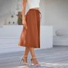Boho Skirts for Women Trendy Summer Flowy High Waist Midi Skirts with Pockets Lightweight Loose Comfy Y2k Skirts Drawstring High Waisted A-Line Skirts for Women Midi Length Wrap Skirt Hawaiian Skirts view 3