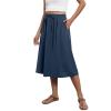 Boho Summer Midi Skirt for Women - Casual Flowy Floral A-Line With Pockets, Lightweight Loose Comfy Y2k Style, High Waisted Drawstring, Bohemian Wrap Design view 1