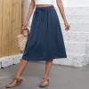 Boho Summer Midi Skirt for Women - Casual Flowy Floral A-Line With Pockets, Lightweight Loose Comfy Y2k Style, High Waisted Drawstring, Bohemian Wrap Design view 2