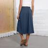 Boho Summer Midi Skirt for Women - Casual Flowy Floral A-Line With Pockets, Lightweight Loose Comfy Y2k Style, High Waisted Drawstring, Bohemian Wrap Design view 3