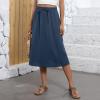 Boho Summer Midi Skirt for Women - Casual Flowy Floral A-Line With Pockets, Lightweight Loose Comfy Y2k Style, High Waisted Drawstring, Bohemian Wrap Design view 4