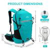IX INOXTO Hydration Backpack, 25L Hiking Backpack with 3L Water Bladder and Rain Cover, Hiking Water Backpack Men Women Lightweight Hydration Pack for Hiking, Cycling, Climbing, Camping (Cyan), Black view 2
