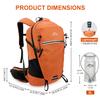 IX INOXTO Hydration Pack, 25L Hiking Backpack with 3L Water Bladder and Rain Cover, Lightweight Hydration Pack for Hiking, Cycling, Climbing, Camping (Orange) view 2