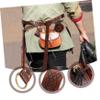 AOKWAWALIY 1 Set Belt Fanny Pack Ratchet Renaissance Pouch Medieval Waist Bag Belt Buckles for Men White Men Link Costume Fur Viking Corset Scabbard Adjustable s Pu Leather view 2