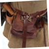 AOKWAWALIY 1 Set Belt Fanny Pack Ratchet Renaissance Pouch Medieval Waist Bag Belt Buckles for Men White Men Link Costume Fur Viking Corset Scabbard Adjustable s Pu Leather view 4
