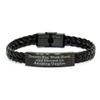 Dream Big Umpire Gifts: Inspirational Umpire Quote Interlaced Leather Bracelet for Dad on Father's Day, Unique Umpire Accessories, Umpire Jewelry, Umpire Enthusiast Gift, Work Hard Become Amazing Umpire view 1