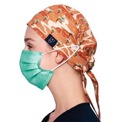 Scrub Caps for Women & Men - Tie Back & Ponytail Hat - Washable & Breathable Material - Surgical Cap for Nurse, Doctor, Vet (US, Alpha, One Size, Tie Back, The Red Centre)
