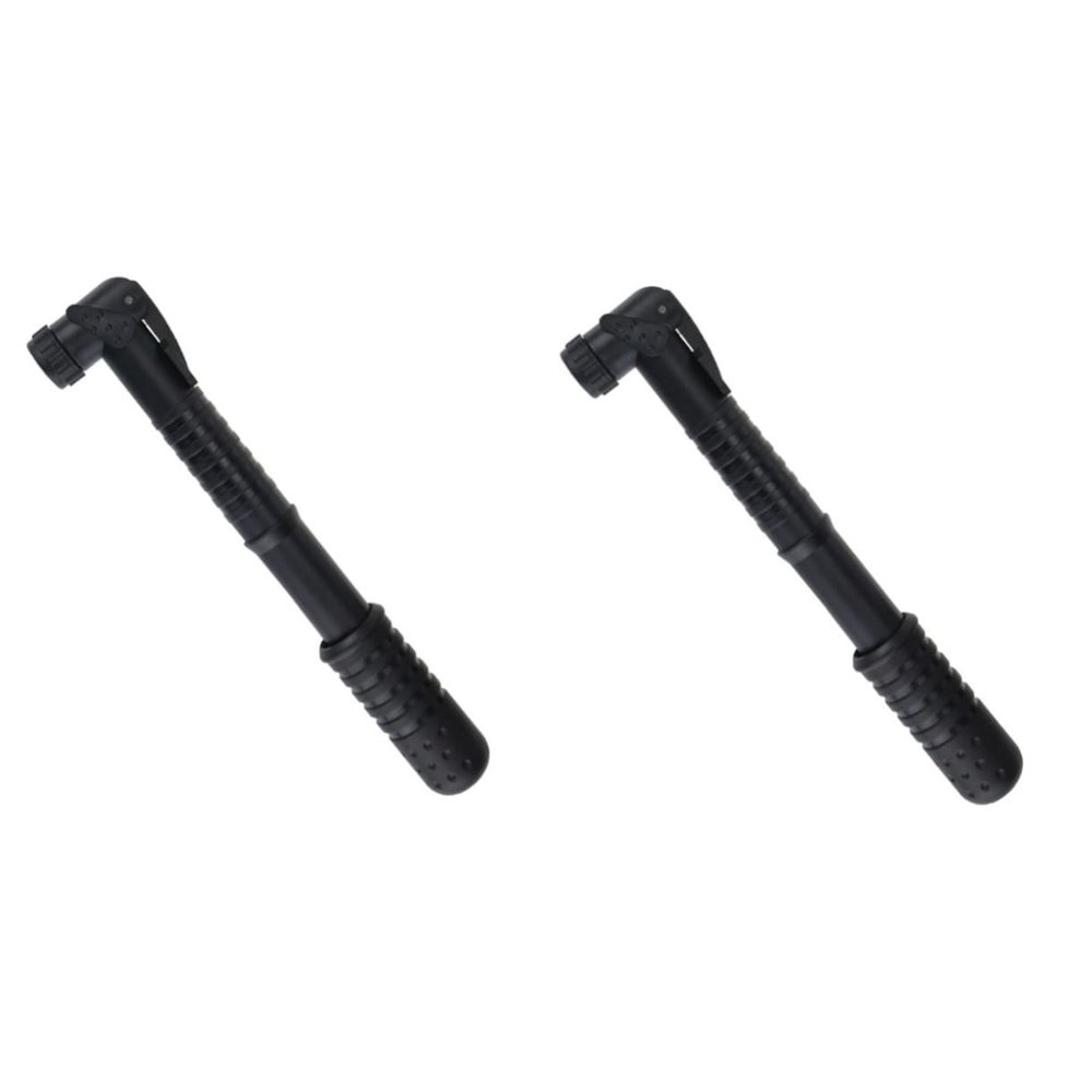 HANABASS 2pcs Mini Portable Bike Pump Multi-Purpose Inflator for Sports Lightweight Air Pump with Air Needle for Cycling Adventures Black