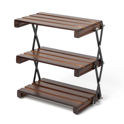 Omkesavyasvaha 3-Tier Compact Storage Rack - Lightweight,Camping Shelves, Lightweight Compact for Outdoor PicnicFoldable Storage Shelves Portable Folding Camping Table with Storage