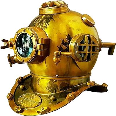 NineFit Basics Vintage US Navy Mark V Divers Helmet Copper Antique deep Sea Scuba Morse Diving Divers Helmet Gift Item Home Office Decorative