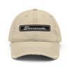 1971-1974 Barrcuda Script Muscle Car Enthusiasts Distressed Dad hat for Classic Car Owners Drivers Cuda Cap Khaki view 1