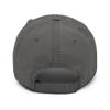 1971-1974 Barrcuda Script Muscle Car Enthusiasts Distressed Dad hat for Classic Car Owners Drivers Cuda Cap Charcoal Grey view 2