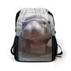NHYDSPQ Sports Belt Pocket,Cute Hippo Drawstring Backpack,drawstring Bag,travel Drawstring Backpack with Side Pocket, 45.5x41.5x36cm, Style view 1