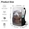 NHYDSPQ Sports Belt Pocket,Cute Hippo Drawstring Backpack,drawstring Bag,travel Drawstring Backpack with Side Pocket, 45.5x41.5x36cm, Style view 2