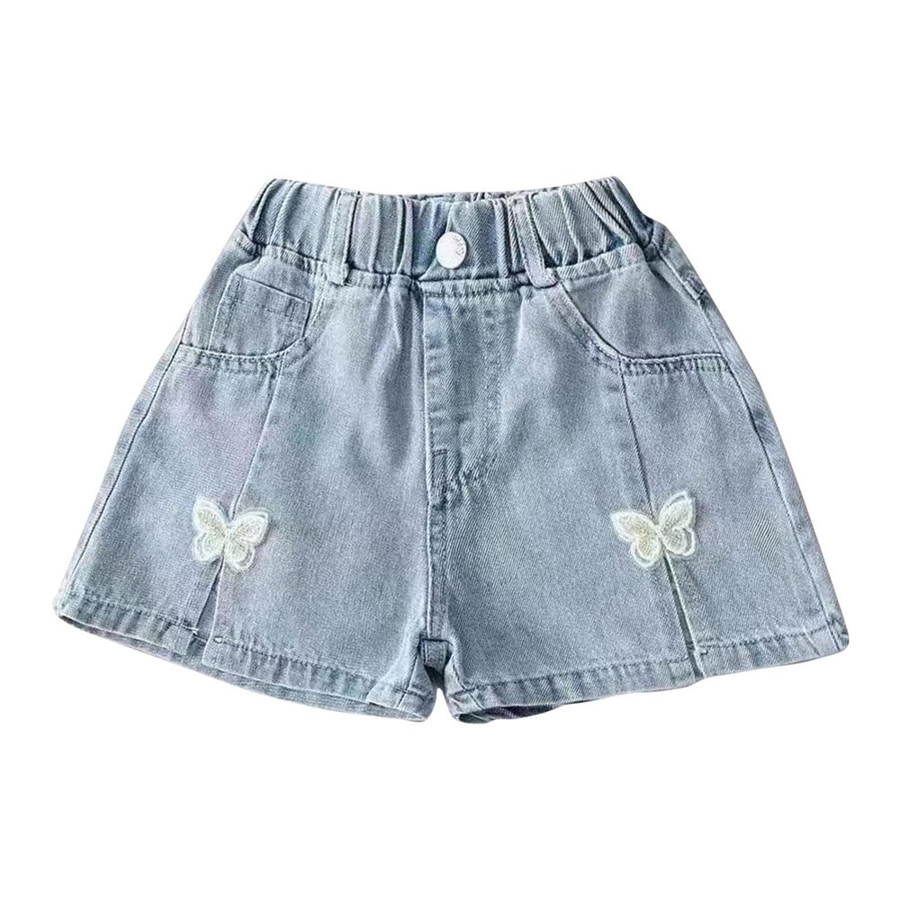 Children's Summer Thin Denim Jeans Fashion Shorts Girls Sweatsuits Baby Girl Bloomers (H, 8-9 Years)
