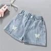Children's Summer Thin Denim Jeans Fashion Shorts Girls Sweatsuits Baby Girl Bloomers (H, 8-9 Years) view 3