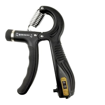 GXFCC 5-60kg adjustable countable grip strength device, muscle exercise device, portable fitness equipment, finger strength training, grip strength device, All-black counter model