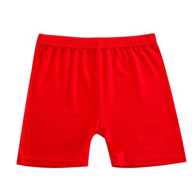 2 Pack Girls Solid Pull-On Bike Shorts Cartwheel Shorts for Girls Toddler Biker Under Dress Dance Kids (Red, 5-6 Years)