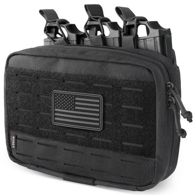 WYNEX Molle Mag Pouch,Tactical Molle Admin Pouch of Laser Cut, Triple Magazine Pouch with Molle Utility Pouch for AR M4 M16 Mag, Tactical Medical EMT EDC Pouch