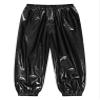 Freebily Unisex Boys Girls Shiny Metallic Dance Pants Festival Party Pants Disco Loose Harem Trousers 2-16 Years Black 15-16 Years view 1