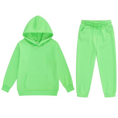 Boys 2 Pieces Sweatsuits Pullover Hoodie and Sweatpants Girls Fashion Tracksuit Set Birthday Gift for Kids (Light Green,8 Years)