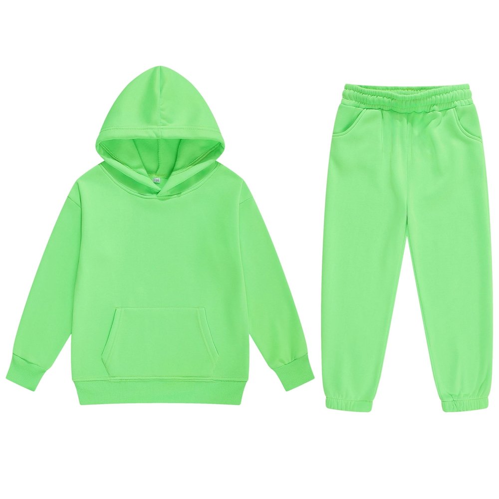Boys 2 Pieces Sweatsuits Pullover Hoodie and Sweatpants Girls Fashion Tracksuit Set Birthday Gift for Kids (Light Green,8 Years)