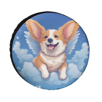 Corgis Dog Angels Spare Tire Cover Universal Wheel Covers Wheel Protectors for Car Truck Travel Trailers Accessories 28inch