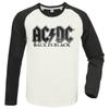 Amplified Unisex Adult Back in Black AC/DC Vintage T-Shirt (XL) (White/Charcoal) view 1