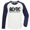 Amplified Unisex Adult Back in Black AC/DC Vintage T-Shirt (XL) (White/Charcoal) view 2