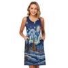 ALAZA Hipster Starry Night Women Summer Dresses Casual Sleeveless Sundress with Pockets Tank Dress XXL Multicoloured view 3