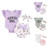 AMIMOJY deals of the day Girls Sunflower Baby Clothes Summer Dresses Cotton Ruffle Short Sleeve Tops Floral Prints Bow Shorts Cute Outfit Set striped toddler girl shirt, 6-12 Months, 05-pink view 2